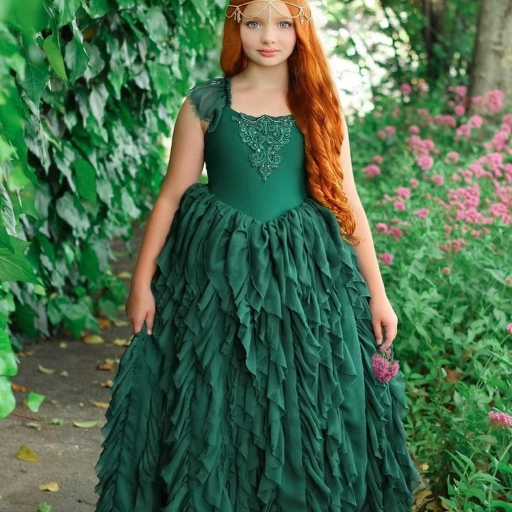 NWT Dollcake Diamond in the Rough Emerald Green Frothy Frock sz 7